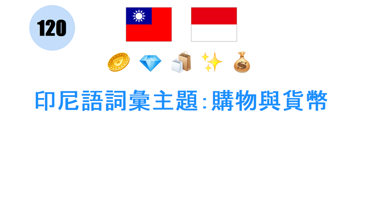 印尼語詞彙主題：購物與貨幣